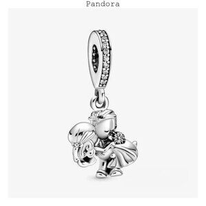 New Pandora Married couple sterling silver dangle with clear cubic charm